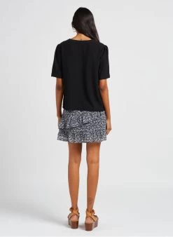 IMPERATRICE - Korte Rok Met Print En Volants | Blauw -Chic Verkoop 4032478