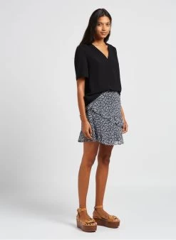 IMPERATRICE - Korte Rok Met Print En Volants | Blauw -Chic Verkoop 4032479