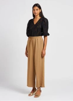 INNOCENTE - Top Met V-hals En Ajourmotiefje Met Borduursel | Zwart -Chic Verkoop 4034964