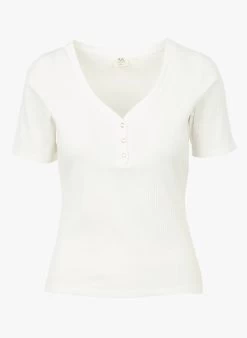 DIEGO - Strakke Top Met V-hals | Wit -Chic Verkoop 4035574