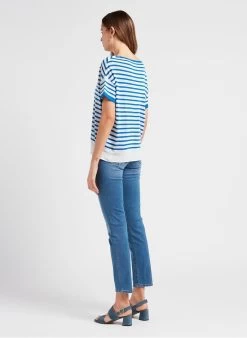 GERARD DAREL LAURALEE - Gestreepte, Linnen Top Met Ronde Hals | Blauw 11 GERARD DAREL LAURALEE - Gestreepte, Linnen Top Met Ronde Hals | Blauw -Chic Verkoop 4036046