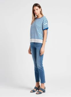 GERARD DAREL LAURALEE - Gestreepte, Linnen Top Met Ronde Hals | Blauw 10 GERARD DAREL LAURALEE - Gestreepte, Linnen Top Met Ronde Hals | Blauw -Chic Verkoop 4036047