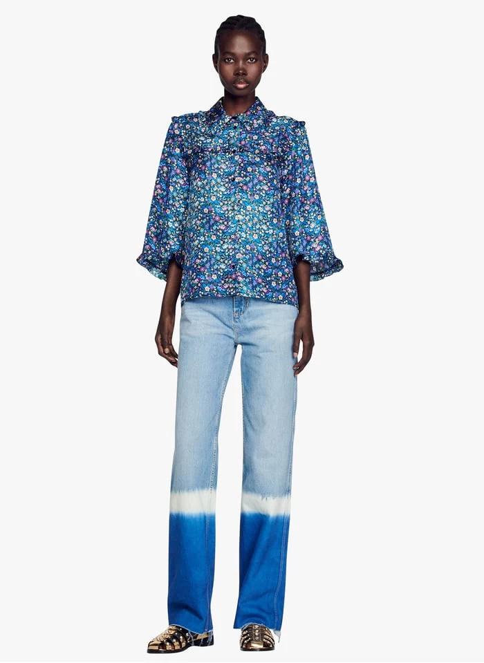 Sandro ALVADIA - Blouse Met Bloemenprint | Blauw 5 Sandro ALVADIA - Blouse Met Bloemenprint | Blauw - Afbeelding 3