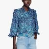 Sandro ALVADIA - Blouse Met Bloemenprint | Blauw -Chic Verkoop 4036346