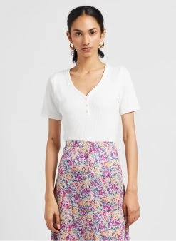 DIEGO - Strakke Top Met V-hals | Wit