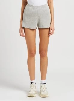 American Vintage PIWIK - Short Van Biokatoen Met Ribtextuur | Grijs