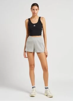 American Vintage PIWIK - Short Van Biokatoen Met Ribtextuur | Grijs -Chic Verkoop 4043666