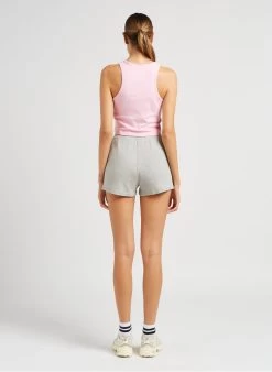 American Vintage PIWIK - Short Van Biokatoen Met Ribtextuur | Grijs -Chic Verkoop 4043669