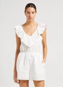 GIUSEPPE - Katoenen Combishort Met Borduurwerk | Wit -Chic Verkoop 4043720