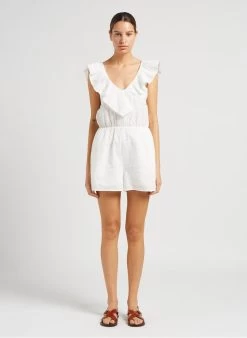 GIUSEPPE - Katoenen Combishort Met Borduurwerk | Wit