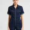 Schott TRSWIFT2W - Playsuit Van Spijkerstof Met Badge | Jeans Onbewerkt -Chic Verkoop 4043836