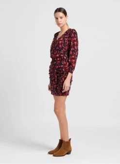 Ikks Jurk Met V-hals En Bloemenprint | Rood -Chic Verkoop 4047831