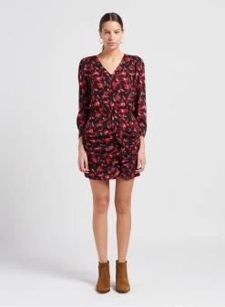 Ikks Jurk Met V-hals En Bloemenprint | Rood