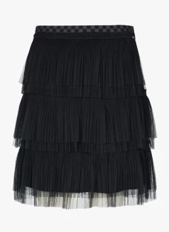 Ikks Korte Plissérok | Zwart -Chic Verkoop 4048215