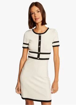 MORGAN RMLALA - Trui-jurk Met Korte Mouw | Beige