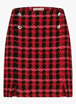 MORGAN JACOB - Korte Geruite Rok Van Katoenmix | Veelkleurig -Chic Verkoop 4051277