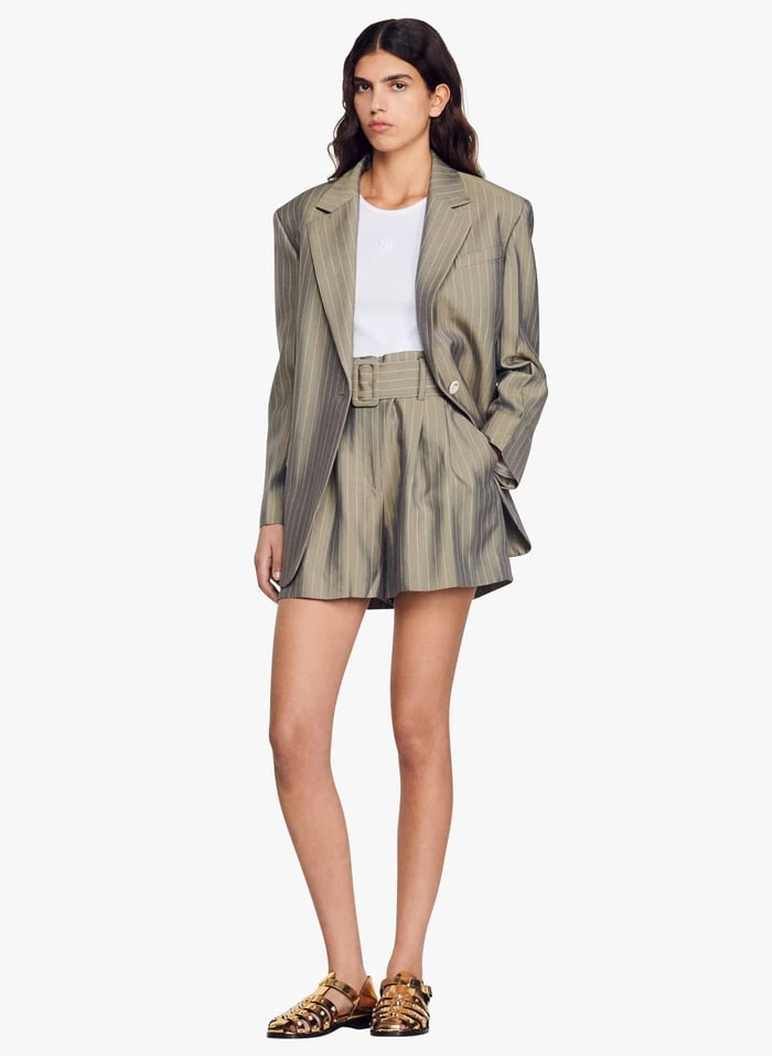 Sandro ARLES - Short Met Hoge Taille En Ceintuur | Kaki 6 Sandro ARLES - Short Met Hoge Taille En Ceintuur | Kaki - Afbeelding 4