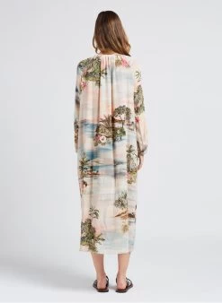 Momoni Lange, Zijden Jurk Met V-hals En Print | Veelkleurig -Chic Verkoop 4058435