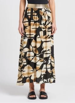 Please Lange Rok Met Print | Beige