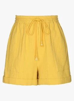 FRNCH CLAUDIE - Katoenen Short Met Hoge Taille | Oranje