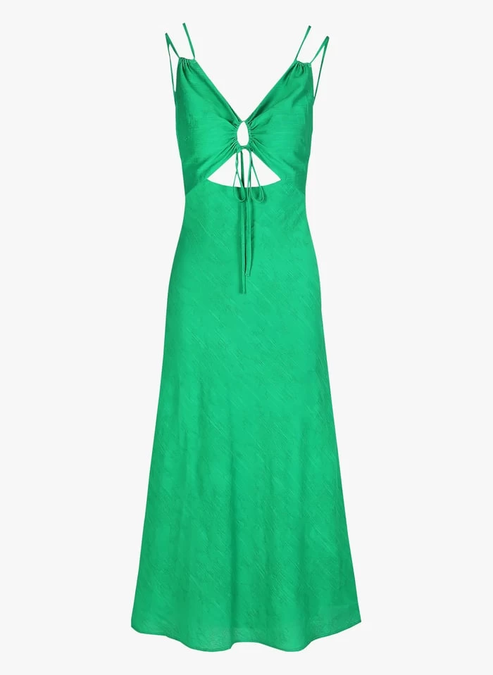 FRNCH CEM - Lange Jurk Van Gemengde Viscose | Groen 5 FRNCH CEM - Lange Jurk Van Gemengde Viscose | Groen - Afbeelding 3