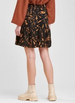 Korte, Gerende Rok Met Prints | Bruin -Chic Verkoop 4060692