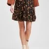 Korte, Gerende Rok Met Prints | Bruin -Chic Verkoop 4060695