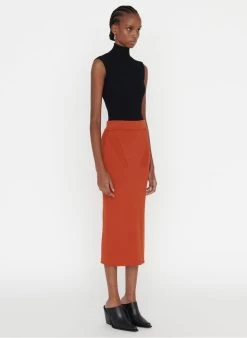 ZAPA JAIDA - Katoenen Kokerrok Met Ribbelpatroon | Rood