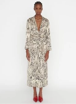 ZAPA ROLAND - Lange Wikkeljurk Met Print | Veelkleurig