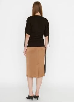 ZAPA TRAVISA - Top Met Ronde Hals En Plooitjes | Zwart -Chic Verkoop 4062547