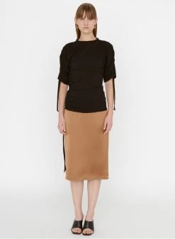 ZAPA TRAVISA - Top Met Ronde Hals En Plooitjes | Zwart -Chic Verkoop 4062548