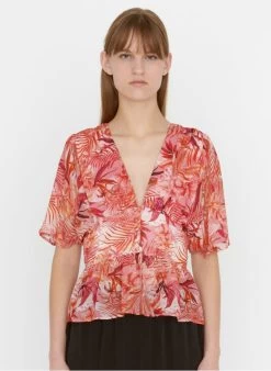 ZAPA TAILANA - Soepelvallende Top Van Viscose Met Lange Mouw En Print | Veelkleurig