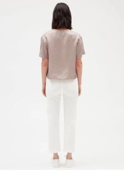 CLAUDIE PIERLOT BISE - Zijden Blouse Met Ronde Hals En Print | -Chic Verkoop 4067237