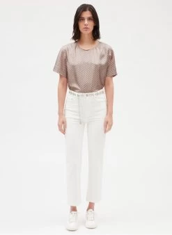 CLAUDIE PIERLOT BISE - Zijden Blouse Met Ronde Hals En Print | -Chic Verkoop 4067238