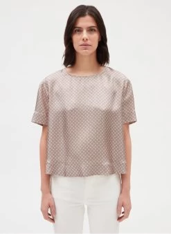 CLAUDIE PIERLOT BISE - Zijden Blouse Met Ronde Hals En Print |