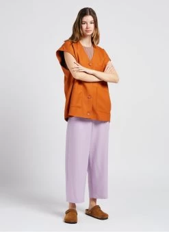 American Vintage ZELYM - Ruimvallende, Katoenen Top Met Ronde Hals | Bruin -Chic Verkoop 4072544