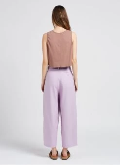 American Vintage ZELYM - Ruimvallende, Katoenen Top Met Ronde Hals | Bruin -Chic Verkoop 4072547