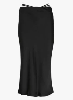 ROCKET - Halflange, Satijnachtige Rok | Zwart -Chic Verkoop 4081445