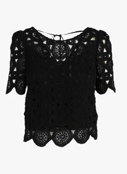 Ikks Korte Top Met Ajour | Zwart 9 Ikks Korte Top Met Ajour | Zwart -Chic Verkoop 4081483