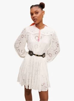 Maje RAPALA - Korte Jurk Van Engels Kant | Wit