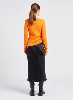 ROCKET - Halflange, Satijnachtige Rok | Zwart -Chic Verkoop 4087178