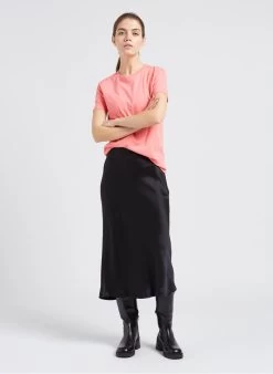 ROCKET - Halflange, Satijnachtige Rok | Zwart -Chic Verkoop 4087183