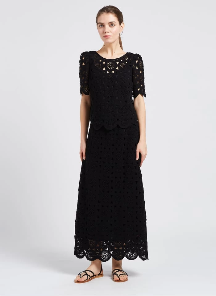 Ikks Korte Top Met Ajour | Zwart 6 Ikks Korte Top Met Ajour | Zwart - Afbeelding 4