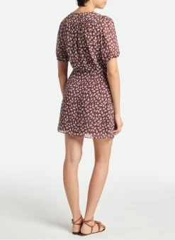 Vanessa Bruno AZALEE - Korte Jurk Van Viscose Met Print | Bruin -Chic Verkoop 4088223