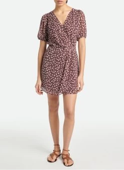 Vanessa Bruno AZALEE - Korte Jurk Van Viscose Met Print | Bruin