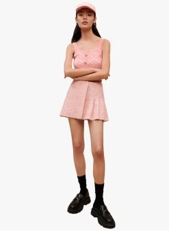 Maje JANELLO - Korte Tweedrok | Roze -Chic Verkoop 4088287