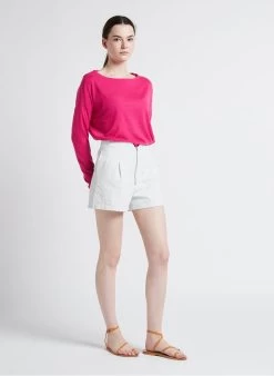 SEE U SOON Short Van Katoenmix Met Rits | Blauw -Chic Verkoop 4089510