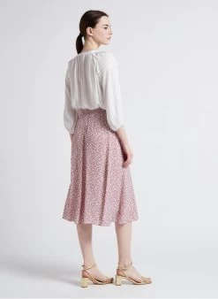 CALI - Wijde Blouse Met Ronde Hals | Wit -Chic Verkoop 4089555