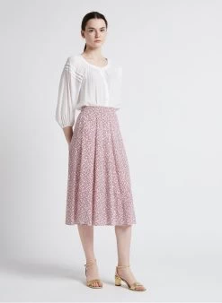 CALI - Wijde Blouse Met Ronde Hals | Wit -Chic Verkoop 4089556