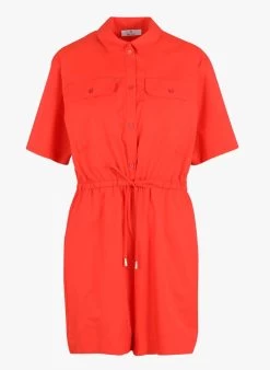 PAUL SMITH Playsuit Van Stretchkatoen | Oranje -Chic Verkoop 4090191